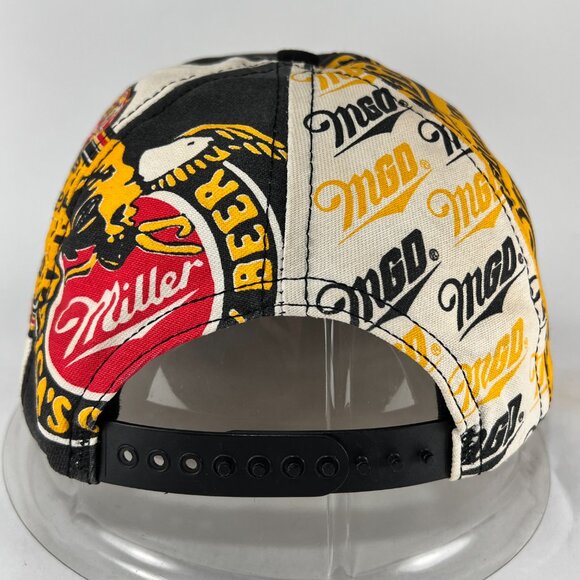 Vintage Miller Genuine Draft Beer Snap Back Hat Cap Yellow Black Adult Mens 80's - Picture 4 of 15